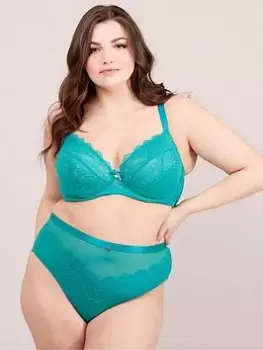 Image of Oola Lace & Logo High Waist Brief, Green, Size 14-16, Women