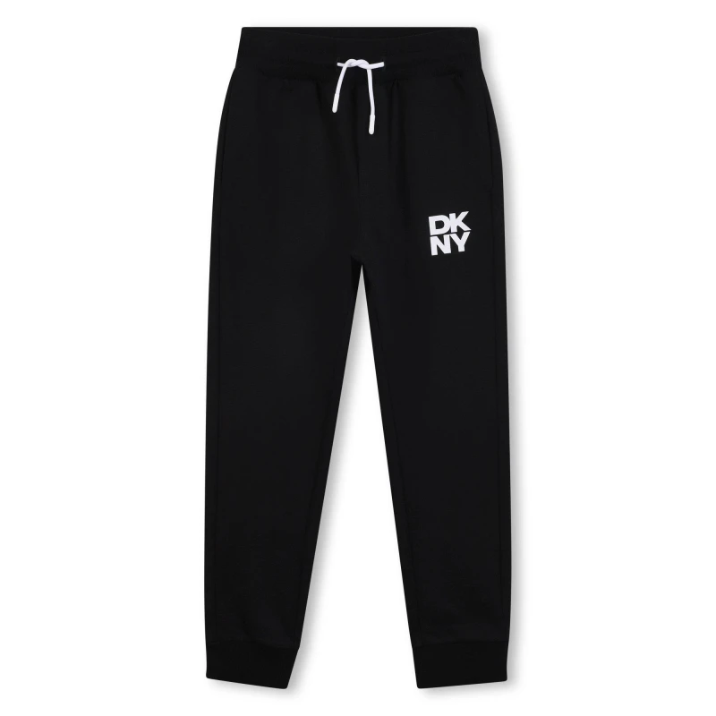 Image of DKNY Kids Logo Closed Hem Jersey Joggers Black male 6Y