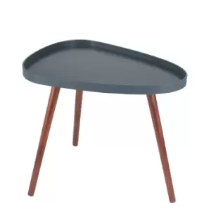 Image of Grey MDF & Brown Pine Wood Teardrop Side Table