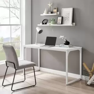 Image of Kendrick 140cm Melamine Coated Home Office Computer Desk with White Legs