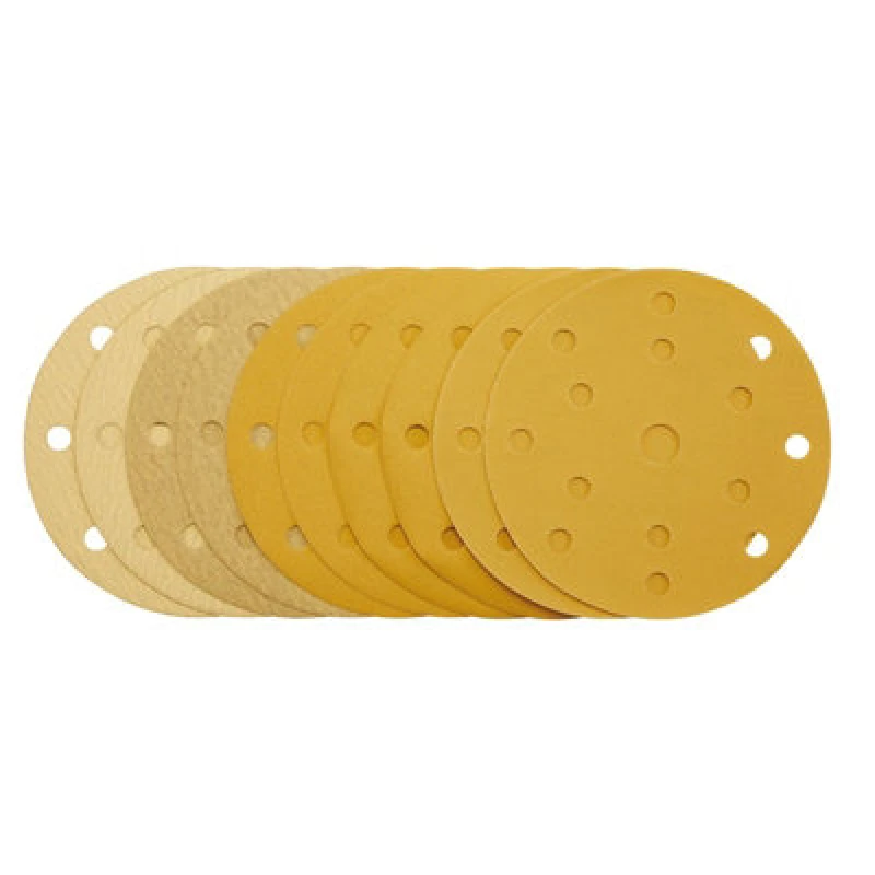 Image of Draper 08480 Gold Sanding Discs-Hk&Loop 150mm 120-400G, 15 Dust Ex... 08480