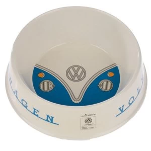 Image of Bamboo Composite Volkswagen VW T1 Camper Bus Blue Pet Food Bowl