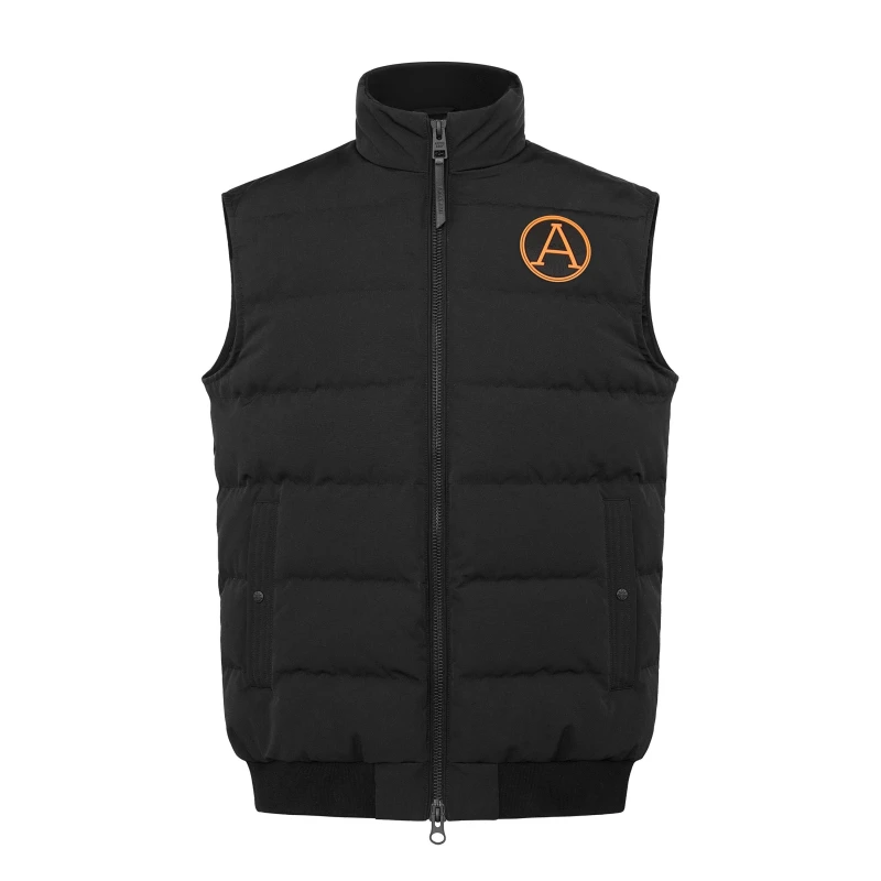 Image of Arctic Army Mens Muskox Baffle Stitched Stand Collar Gilet Black male Small