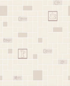 Image of Contour Cafe Culture Beige Wallpaper