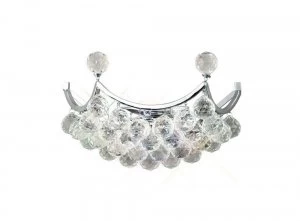 Image of Wall Lamp 2 Light Polished Chrome, Crystal