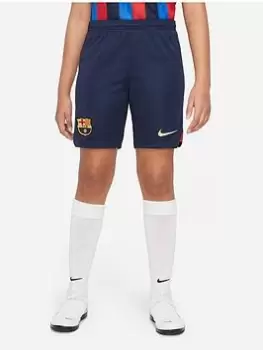 Image of Nike Barcelona Youth 22/23 Home Short, Blue, Size M