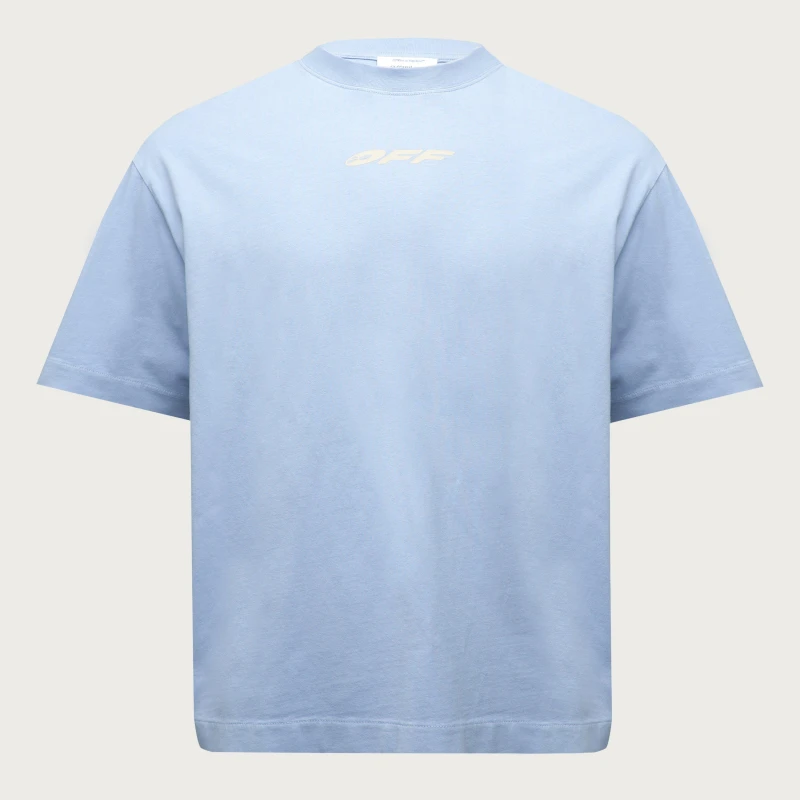Image of Off White Mens Vinyl Short Sleeve T-Shirt Light Blue male 2X Small