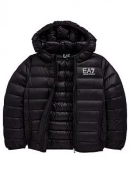 Image of Emporio Armani EA7 Sporty Core Identity Hooded Jacket Black Size 10 Years Boys