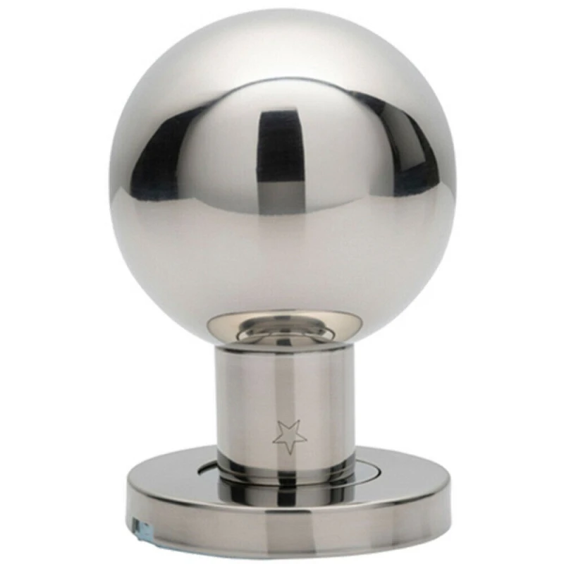 Image of Loops PAIR Ball Mortice Door Knob 55mm Diameter Bright Stainless Steel Rose Metallics unisex