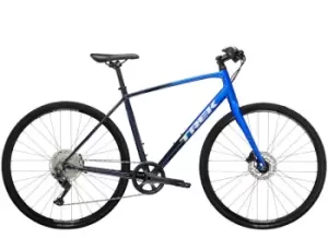 Image of 2023 Trek FX 3 Disc Hybrid Bike in Alpine Blue to Deep Dark Blue Fade