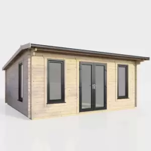 Image of Power 18' x 14' Apex Log Cabin - Central Doors