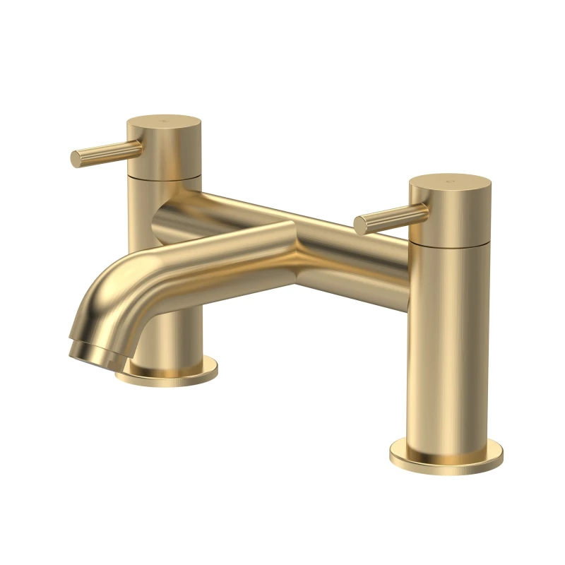 Image of BALTERLEY Round Minimalist Deck Mounted Bath Filler Tap - Brushed Brass Balterley BTB803