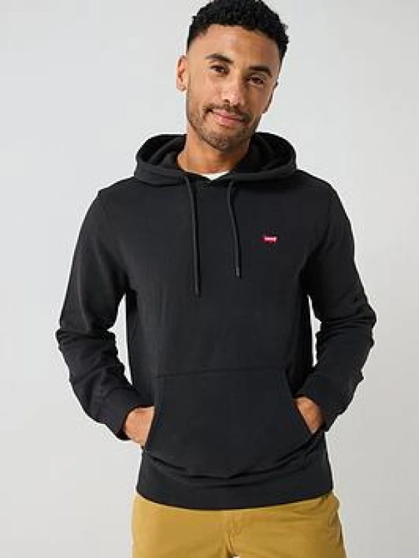 Image of Levis Mens Authentic Pull Over Hoodie Black male XL