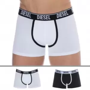Image of Diesel 2-Pack Contrast Cotton Boxer Briefs - Black - White S