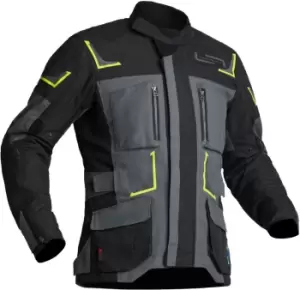 Image of Lindstrands Myrvik Waterproof Motorcycle Textile Jacket, black-grey-yellow, Size 54, black-grey-yellow, Size 54