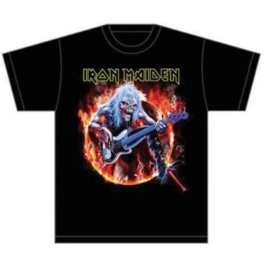 Image of Iron Maiden - Fear Live Flames Unisex Large T-Shirt - Black
