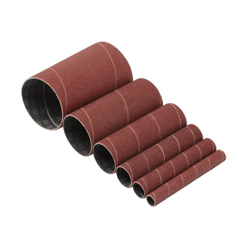 Image of Draper Assorted Aluminium Oxide Sanding Sleeves, 115mm, 80 Grit (Pack of 6) 8407