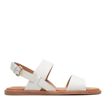 Image of Clarks Karsea Strap Flat Sandals - White
