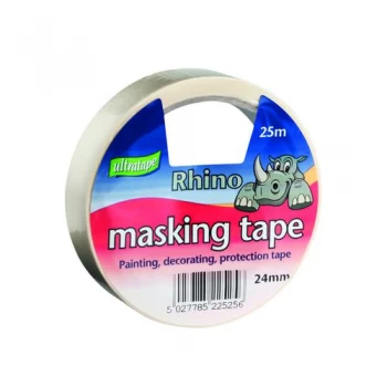 Image of General Purpose Masking Tape 24mmx25m Rhino Label Pack of 9