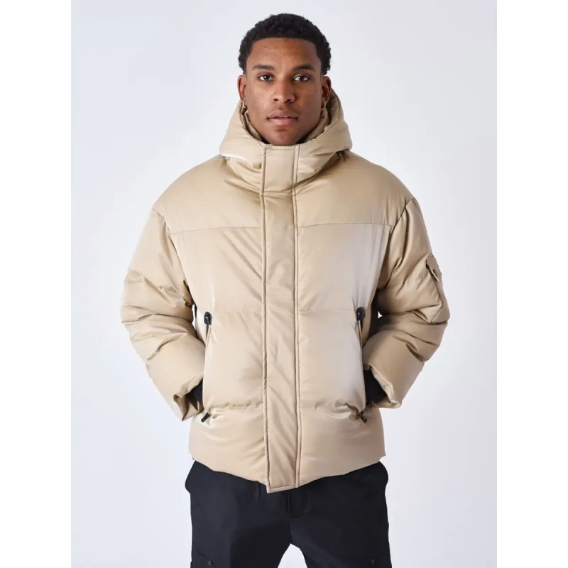 Image of Project X Paris Project X Paris' Ultra Shiny Hooded Puffer Beige Male M
