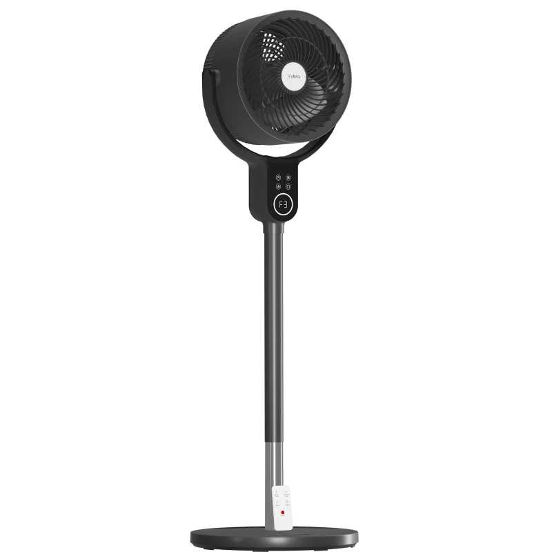 Image of VYBRA VS001-OFG Pedestal Fan - Graphite Grey, Silver/Grey 5060663690388