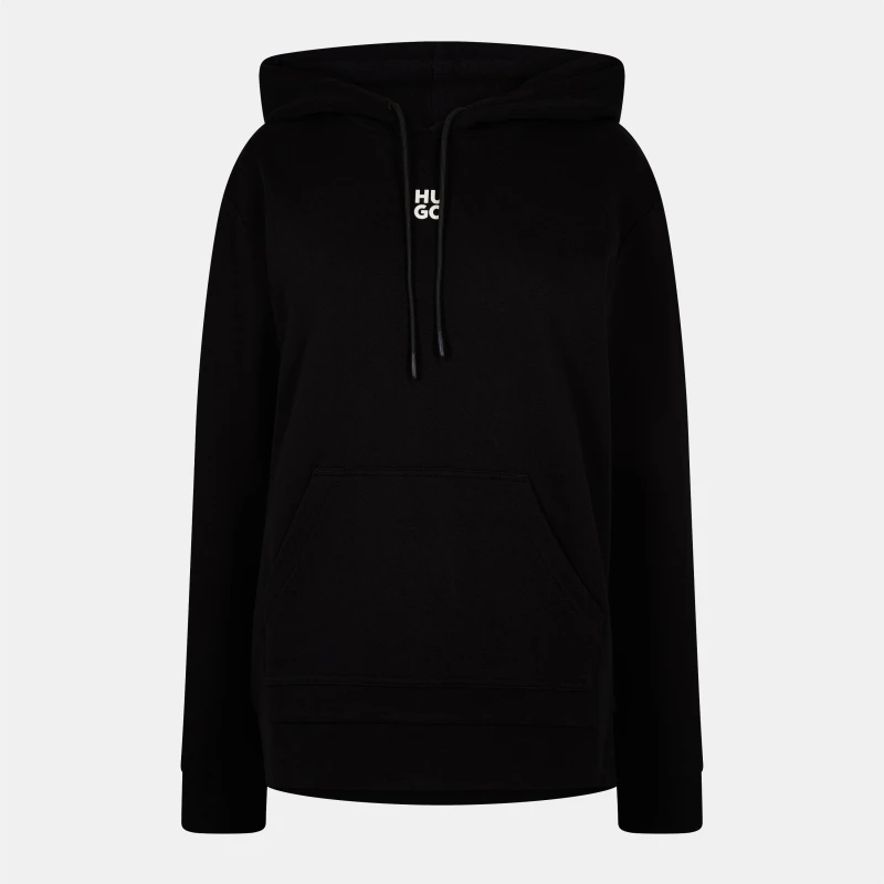 Image of Hugo Stack Logo Over The Head Hoodie Black female 8 (S)
