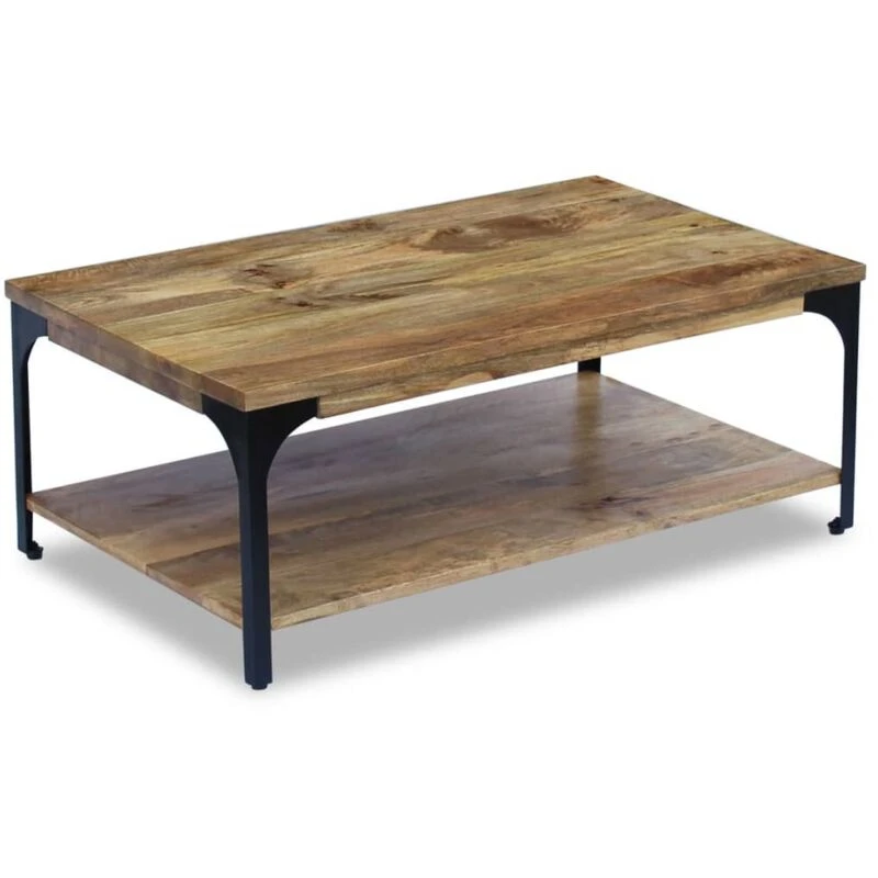 Image of vidaXL Coffee Couch Side Table Desk Furniture with One Shelf Home Mango Wood