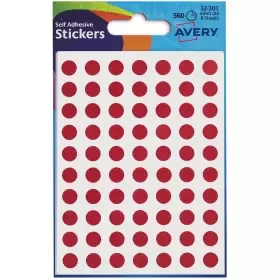 Image of Avery 32-301 8mm Self-Adhesive Dot Stickers - Red (10 x 560 Labels)