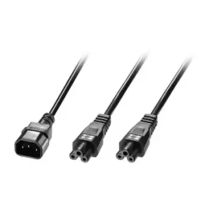 Image of Lindy 2.5m IEC C14 to 2xIEC C5 Splitter Extension Cable