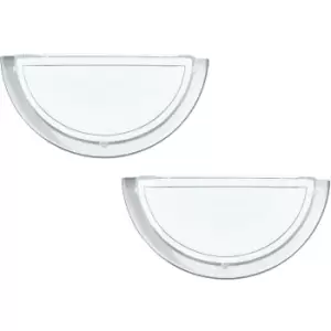 Image of 2 PACK Wall Light Colour Chrome Shade White Clear Glass Painted Bulb E27 1x60W