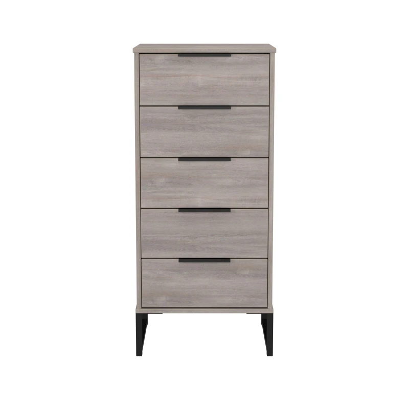 Image of Ready Assembled 2 U Fuji 5 Drawer Tallboy (Ready Assembled) in Light Grey Size: Medium Light Grey Unisex Medium