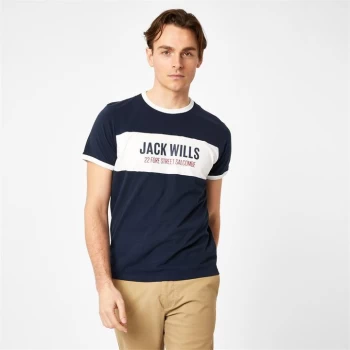 Image of Jack Wills Whichford Graphic T-Shirt - Navy