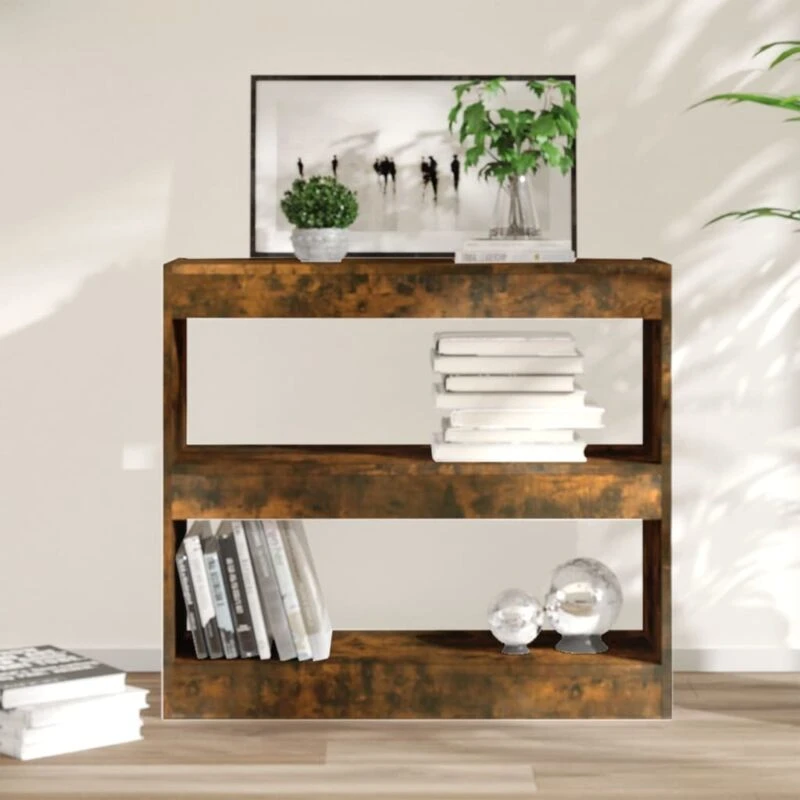 Image of VIDAXL Book Cabinet/Room Divider Smoked Oak 80x30x72cm Vidaxl 8720286844458