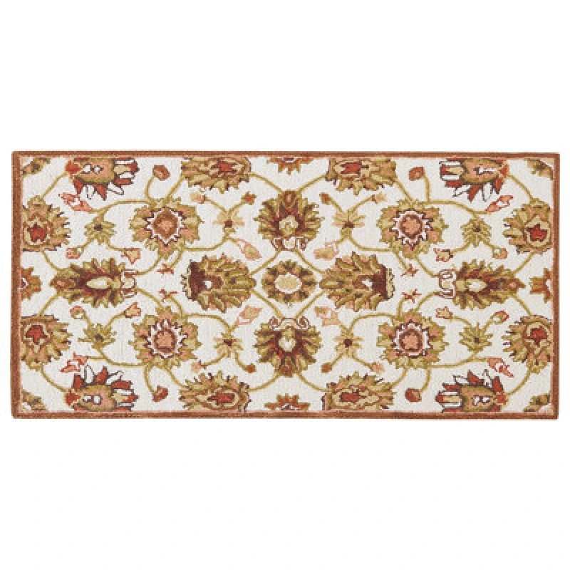 Image of Beliani Rug Ezine Beige 80 X 150 Cm Wool
