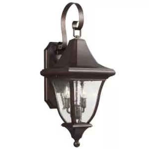 Image of Oakmont 2 Light Outdoor Medium Wall Lantern Light Bronze IP44, E14