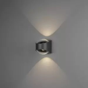 Image of Bitonto Outdoor Modern Up Down Wall Light Dark Grey 2x 5,5W LED, IP54
