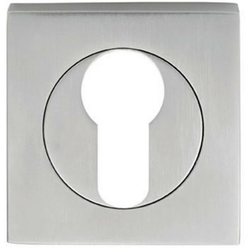 Image of Loops Square Euro Profile Escutcheon 52 x 52mm Concealed Fix Satin Chrome Multi unisex