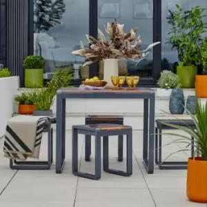 Image of Spitalfields Square 5 Piece Furniture Set, Acacia Wood Natural