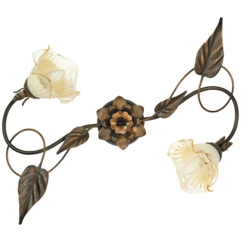 Image of Fan Europe Lighting - Fan Europe AUTUNNO 2 Light Multi Arm Semi Flush Ceiling light Brown 40x65x20cm