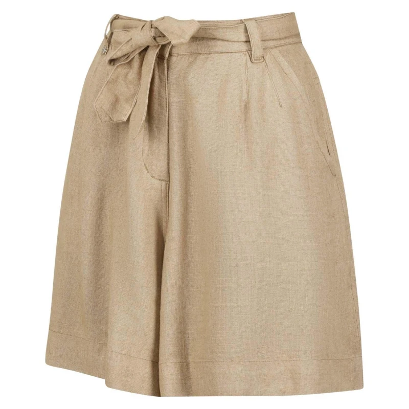Image of Regatta Sabela Tie Belt Casual Shorts - Beige Beige 8