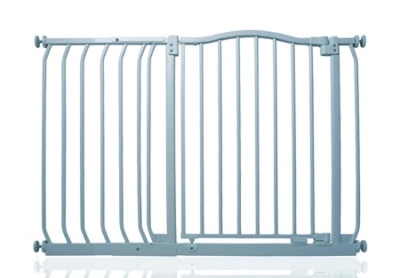 Image of Safetots Curved Top Safety Gate, 107Cm - 116Cm, Matt Grey, Pressure Fit Stair Gate