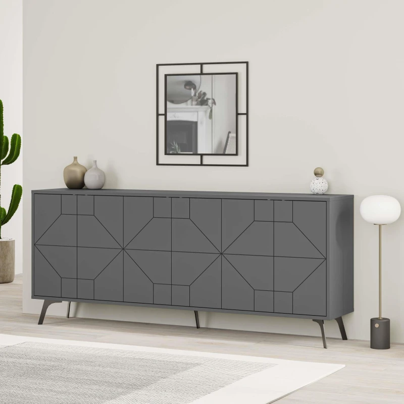Image of DECORTIE Decortie Dune Console Sideboard Display Unit 183 - Anthracite Grey M.K.23444.7