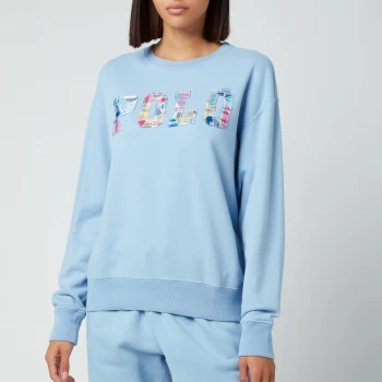 Image of Polo Ralph Lauren Womens Patch Logo Sweatshirt - Alpine Blue - M