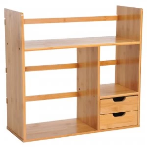 Image of HOMCOM Desk Organiser, 48Lx19.5Lx46H cm-Natural Bamboo