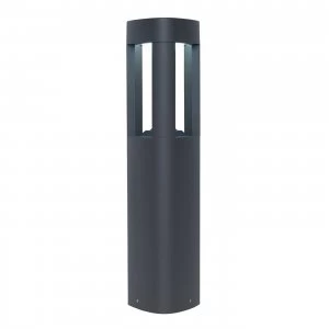 Image of Outdoor Bollard Light Frosted Acrylic, Textured Dark Grey Paint IP54