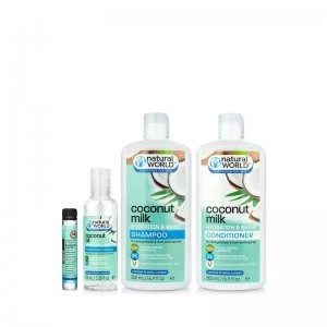 Image of Natural World 4 Piece Coconut Oil Hair Oil Set