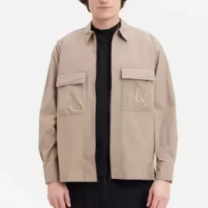 Image of Calvin Klein Jeans Cotton-Blend Utility Overshirt - M