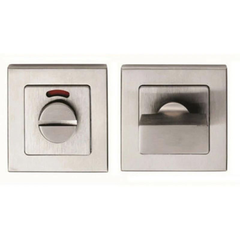 Image of Loops Square Thumbturn Lock and Release With Indicator Satin Stainless Steel Metallics unisex