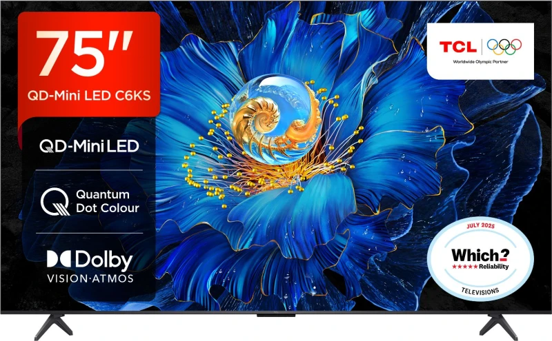 Image of TCL 75C6KS-UK 75 4K Ultra HD QD-Mini LED TV 75C6KS-UK Metallic