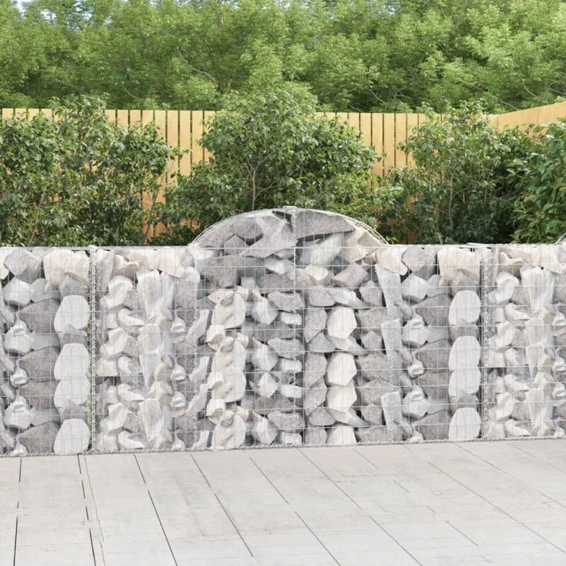 Image of VIDAXL Arched Gabion Baskets 4 pcs 200x30x100/120cm Galvanised Iron vidaXL 8720845566951